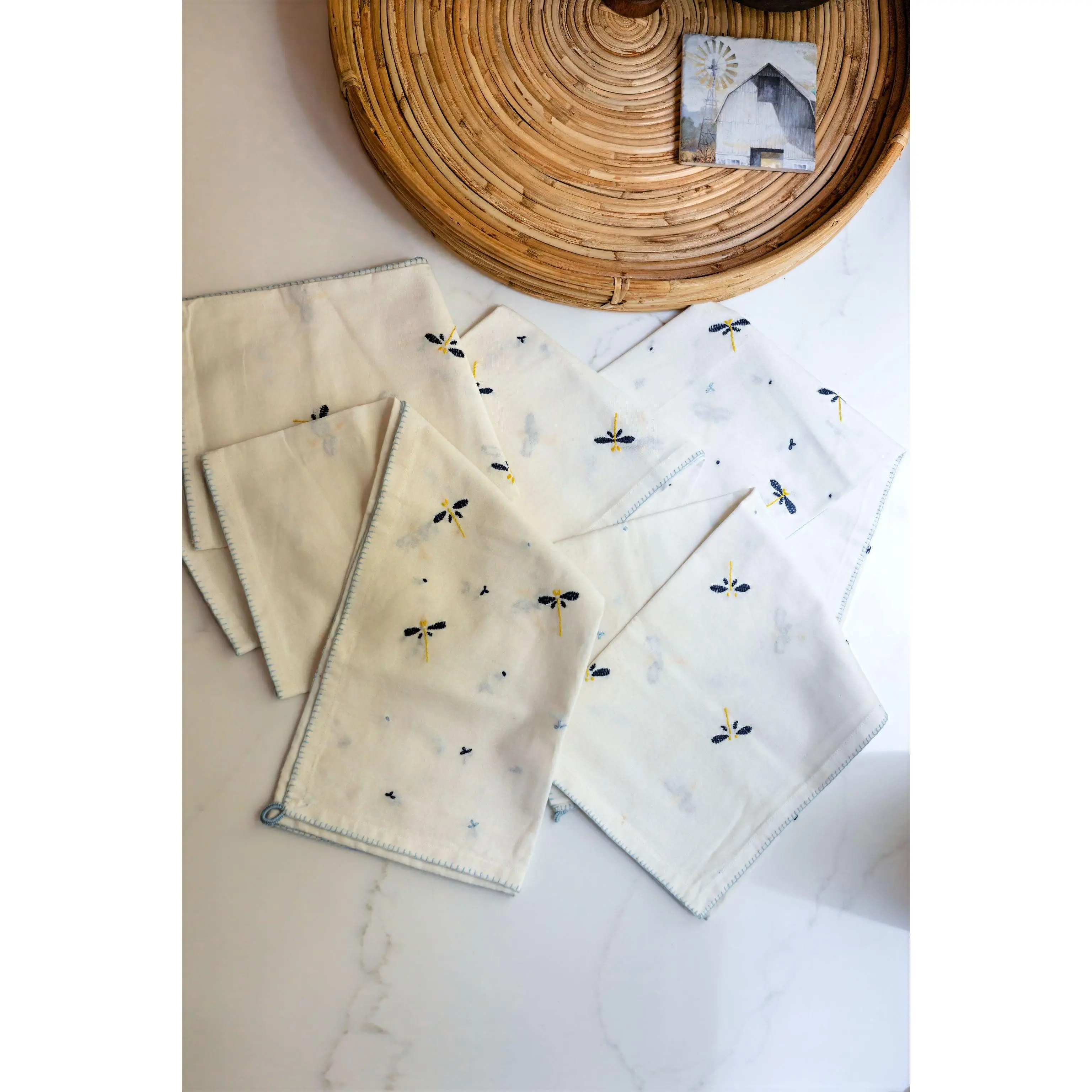 Dragonfly Drift 'Embroidered' Tea Towels  ( Set of 2)