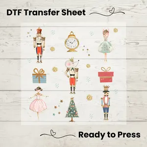 Nutcracker Christmas DTF, Dtf Transfer Sheet, Ready to Press, Custom Dtf, DIY Heat Transfer, Ballet Lover Gift, Holiday Sweater