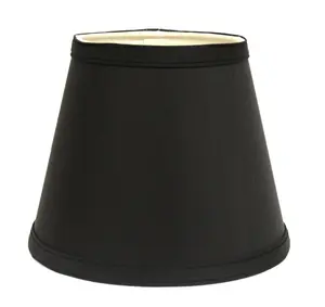 HomeRoots 469960 12 in. Black with White Hardback Empire Slanted Slanted Shantung Lampshade