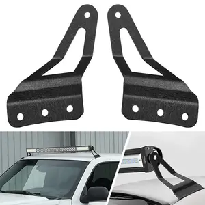 Nilight 50 Inch Curved Light Bar Bracket at Upper Windshield Roof Cab for 2007-2013 Chevy Silverado Suburban Avalanche Tahoe & GMC Yukon Sierra (Pair)