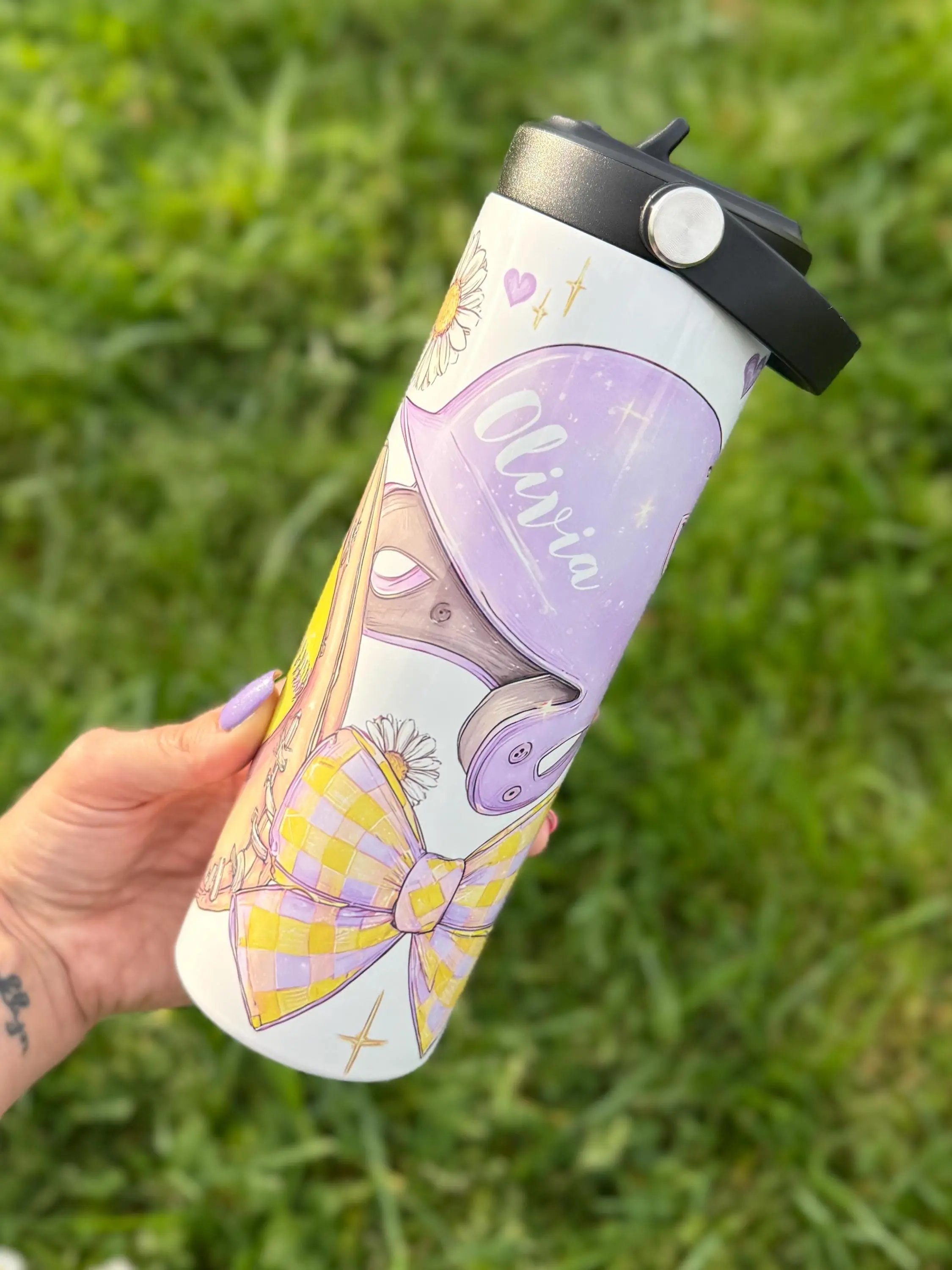 Softball Water Bottle | Insulated Stainless Steel Tumbler | Customizable 20oz Sports Drinkware
