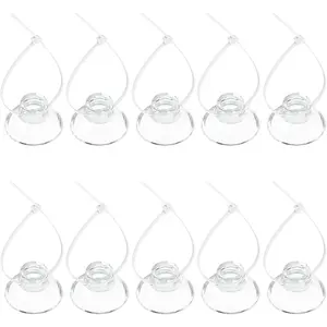 10 Pack Suction Cups with 20 Pieces Adjustable Zip Ties for Aquarium Fish Tank Binding Moss Shrimp Dodging Nest