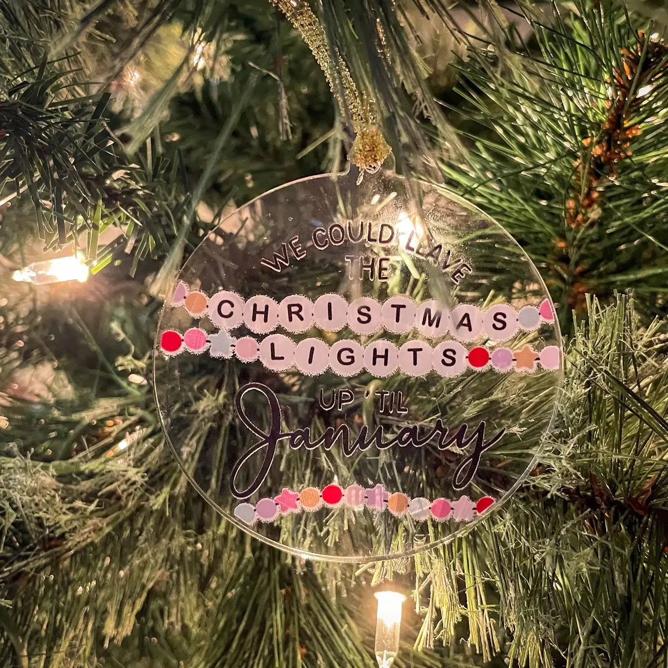 Christmas Lights Up T@ylor Sw!ft Acrylic Christmas Ornament