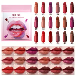 18pcs Cute Mini Matte Lipstick Set - Individual Lipsticks, Rich, Soft, Smooth Pink and Brown Shades, Easy to Apply, Creamy Texture, Long-Lasting, Perfect for Makeup Festival, Ideal Gift for Girlfriend