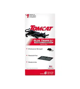Tomcat Glue Traps Mouse Size with Eugenol for Enhanced Stickiness for Mice Cockroaches and Spiders 6 Traps Pesticide-Free Ready-to-Use