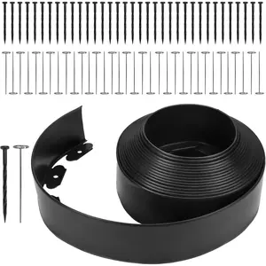 40FT Edging, 4 Inch Tall No Dig Landscape Edging, Sturdy Flower Bed Edging Borders, Yard Edging Borders for Lawn, Landscaping,, Pathway(Black)