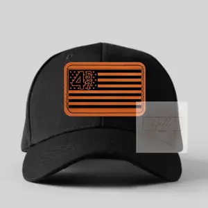 Trump 45 47 SnapBack Trucker Hat with American Flag Patch and Classic Design