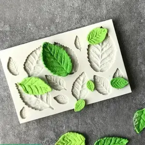 Leaf Shaped Silicone Mold, 2 Counts/set 3D Leaves Shaped Multi-purpose Cake Baking Mold, Candy Chocolate Fondant Paste Making Mold, DIY Cake Baking Mold, Baking Supplies, Baking Tools, Kitchen Gadgets, Kitchen Accessories