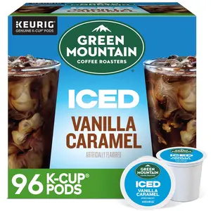 Green Mountain Coffee Roasters, ICED Vanilla Caramel Coffee, Single-Serve K-Cup pods, Medium Roast, 96 Count