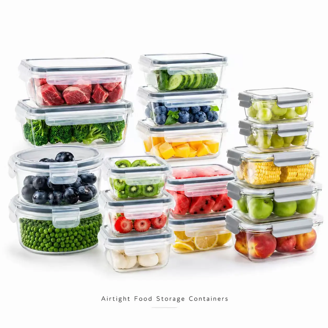 [Limited Time Sale] 12-Piece Airtight Food Storage Containers Set (12 Containers + 12 Lids) Leakproof High Temperature Resistant, Multi-Purpose Storage Boxes for Food, Stationery, Small Accessories