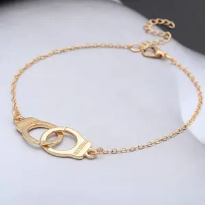 UNLOCK ME Gold Tone Freedom Handcuffs Bracelet / Anklet