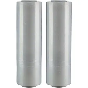 BM PAPER 2 Rolls Hand Stretch Plastic Film Shrink Pallet Wrap 18" X 1000 X 80