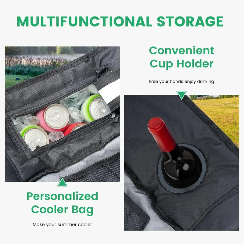 NestRock insulated cooler bag and cup holder detail