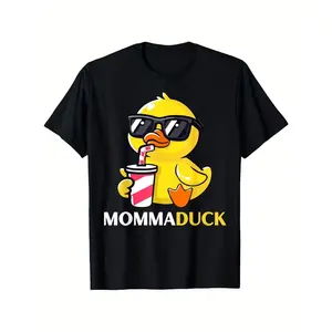 Momma Duck Cool Sunglasses Duck Graphic Cotton T-Shirt, Duck Lover Comfort Tee, Cute Animal Fashion Outfit, Oversized Casual Shirt, Birthday & Mom Gift For Her