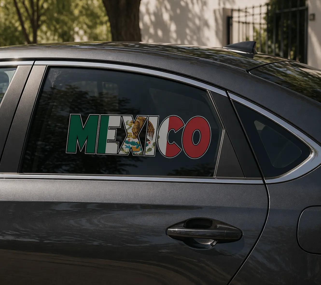 Mexico Flag Name Car Stickers - High-Quality Adhesive and Durable Material - 2 Pack