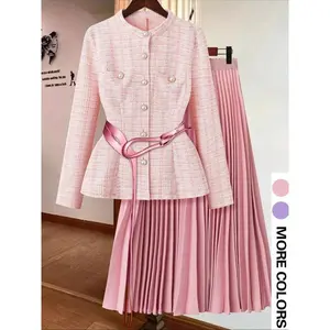 Elegant women’s two-piece dress set, stylish for special occasions, perfect fit design, fashionable ladies’ clothing collection