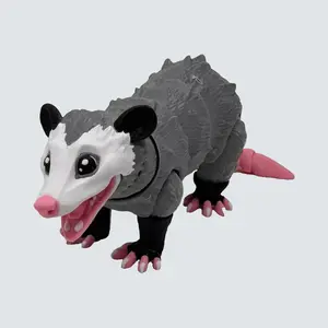 Little Rascal Opossum with Open and Close Mouth Collectible Figurine - Cute Animal Decor for Room Ornaments and Sculpture