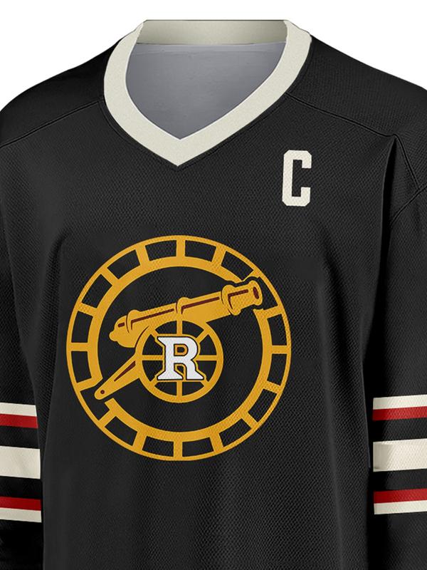 Heated Rivalry Black Hockey Jersey, Ice Hockey Sweatshirt, Rozanov #81 Classic Vintage Print Top, for TV Series Fans, Sport Training & Daily Wear