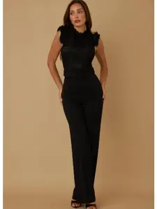 Lace Crochet Mesh Jumpsuit Stretch Fabric