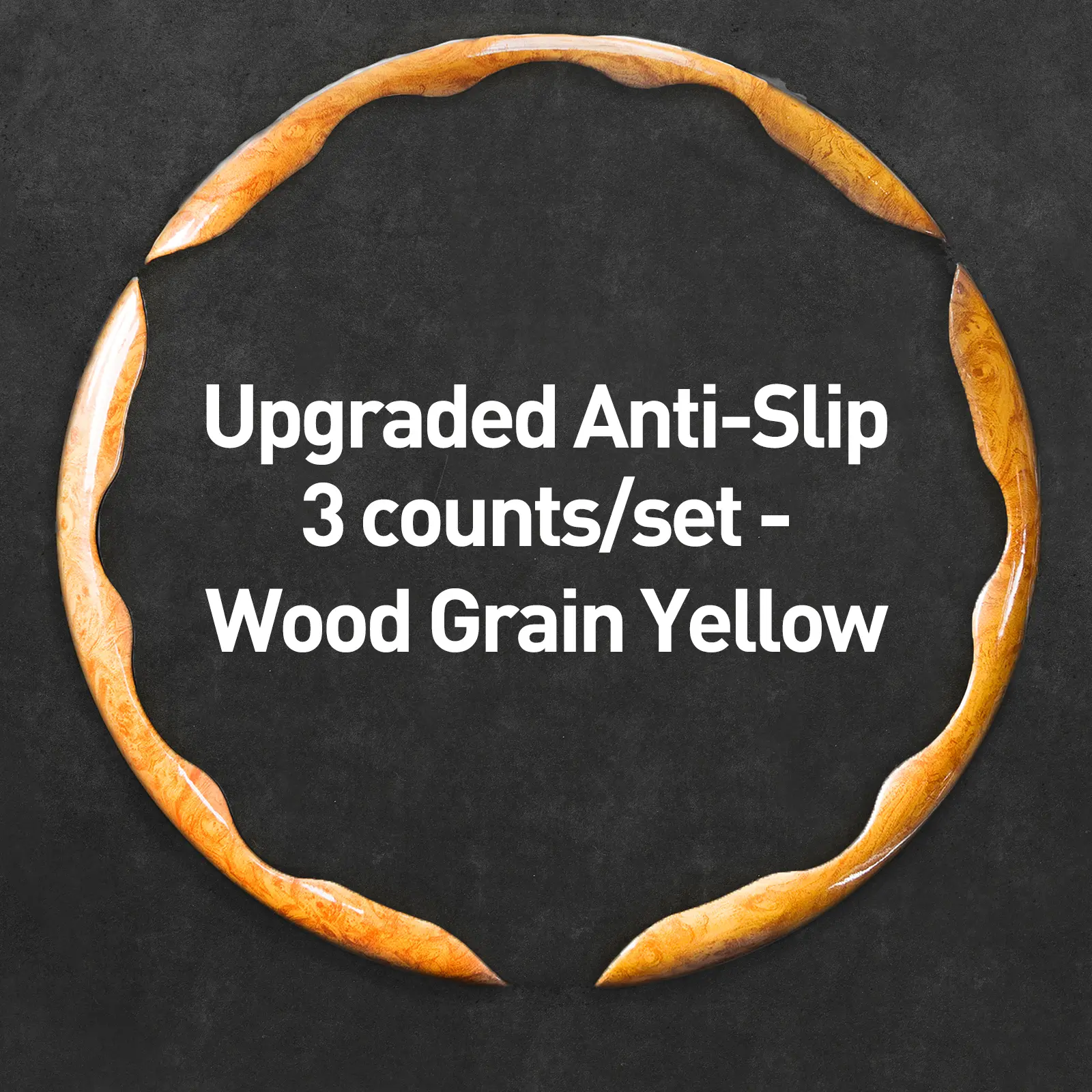 Upgraded Anti-Slip，3 counts/set-Wood Grain Yellow