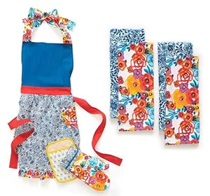 The Pioneer Woman Flea Market Kitchen Towels, Apron, Oven Mitt, and Pot Holder Set