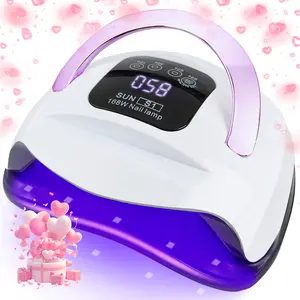 LKE UV Light for Gel Nails, 168W Nail Dryer UV Nail Lamp, Nail Polish Light with 4 Timer Settings, 57 Beads, Polish Curing UV LED Dryer with Automatic Sensor
