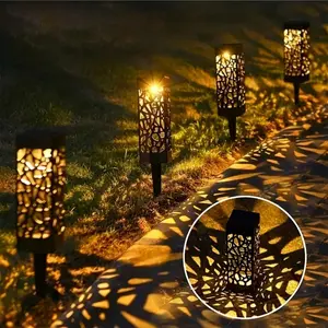 Solar Pathway Lights Set of 6, Solar Outdoor Lights, LED Landscape Lighting with Solar Panels, Low Voltage Design, Detachable Lamps & Plastic Covers, 100 Lumens Brightness