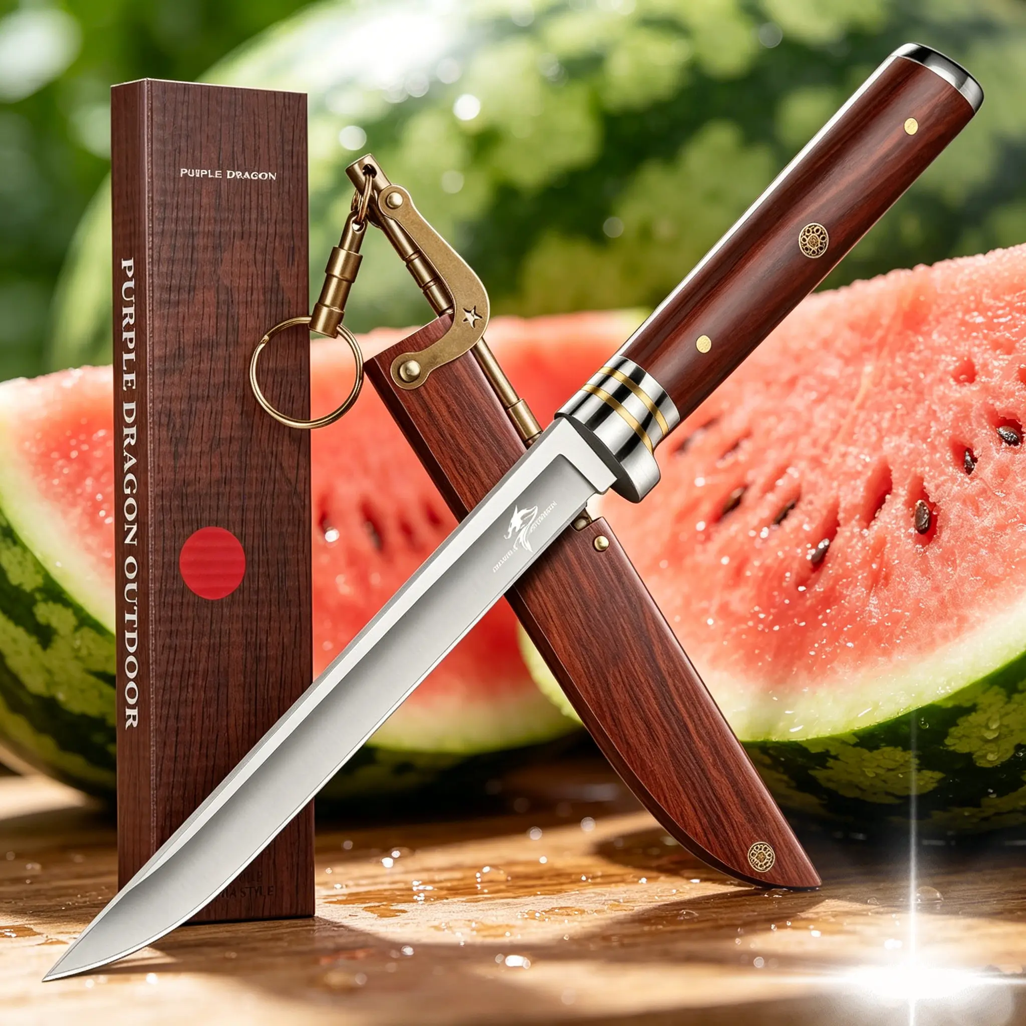 Purple Dragon Fruit Knife with Full Tang Blade - Compact, Tough, Durable Household Food Prep Knife for Cooking, Ideal Birthday Gifts for All Homemade Food Lovers, Festival Presents