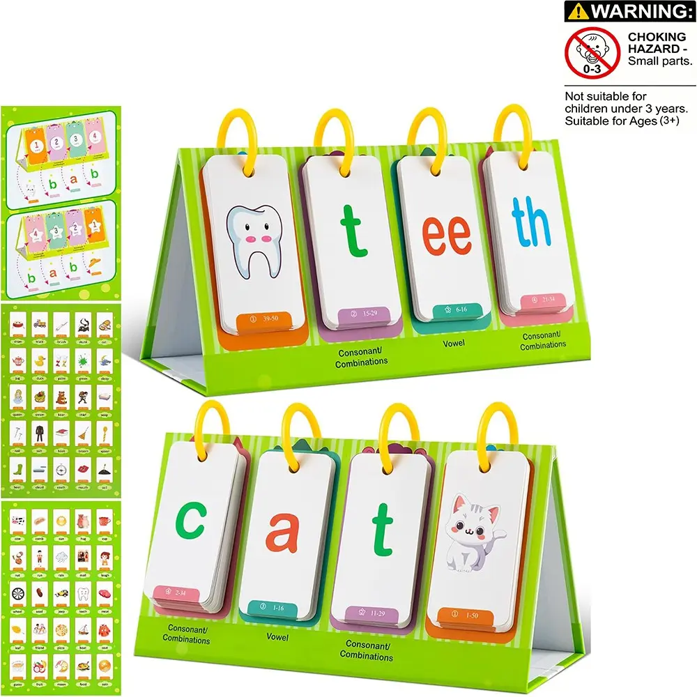 Cvc & Cvcc Words Games Phonics Flash Cards for Preschool Kindergarten, Alphabet Learning Pocket Chart, Educational Tool for Students Teachers, Flashcards Learning Alphabet, ABC Flashcards for Toddlers, Letter Flash Cards