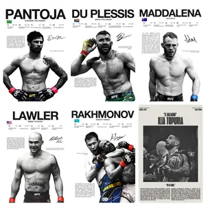 UFC Champion Career Statistics  Classic Moment Canvas Poster, Pantoga, Plessy, Topuria Fighter Signature Style Print, Black and White Vintage Honor Data  Champion Moment Wall Art, Personalized Decoration for Men's Gym and Bedroom