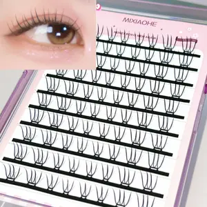 MIXIAOHE Viral Cluster Lashes | 80 Clusters, C Curl 10-13mm Mixed Lengths | Spiky Dramatic Look, Natural Finish | DIY Beginner Friendly for Daily & Party | K-Pop Style Lashes