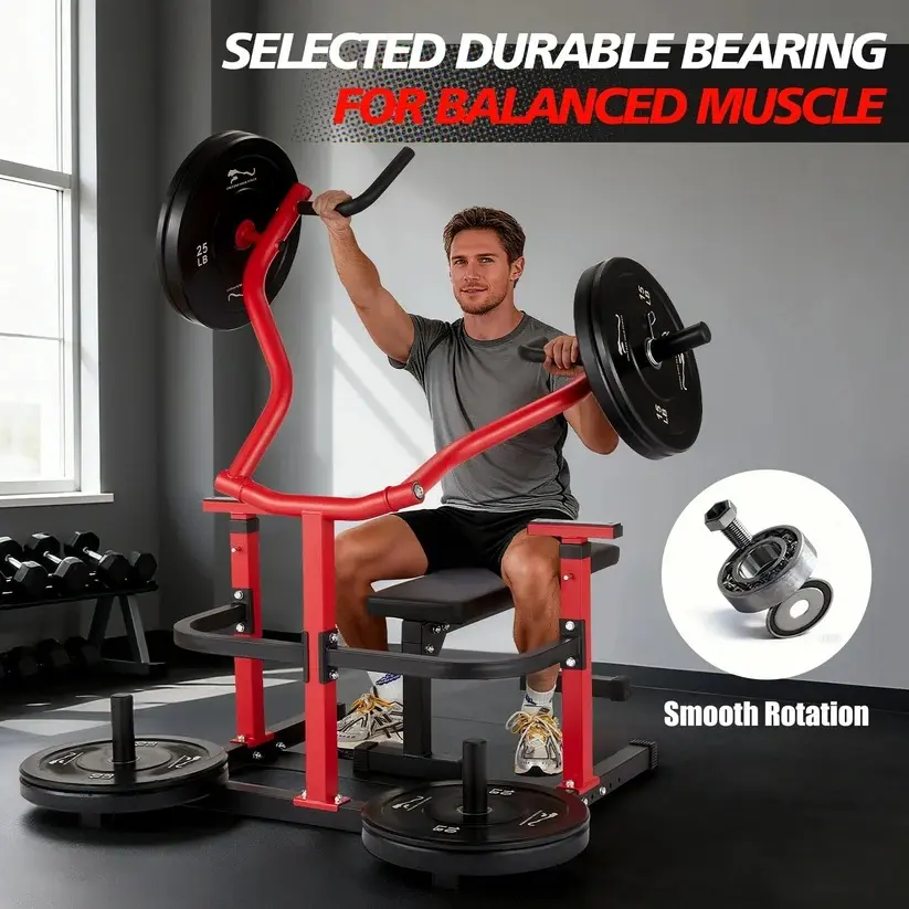 GARVEE Chest Press Machine, Plate-Loaded Home Gym Equipment with Adjustable Converging Arms & Flat Bench, Heavy-Duty Steel for Upper Body Strength Training, 1050 lb Capacity, Home Fitness Equipment, Muscle Training Equipment