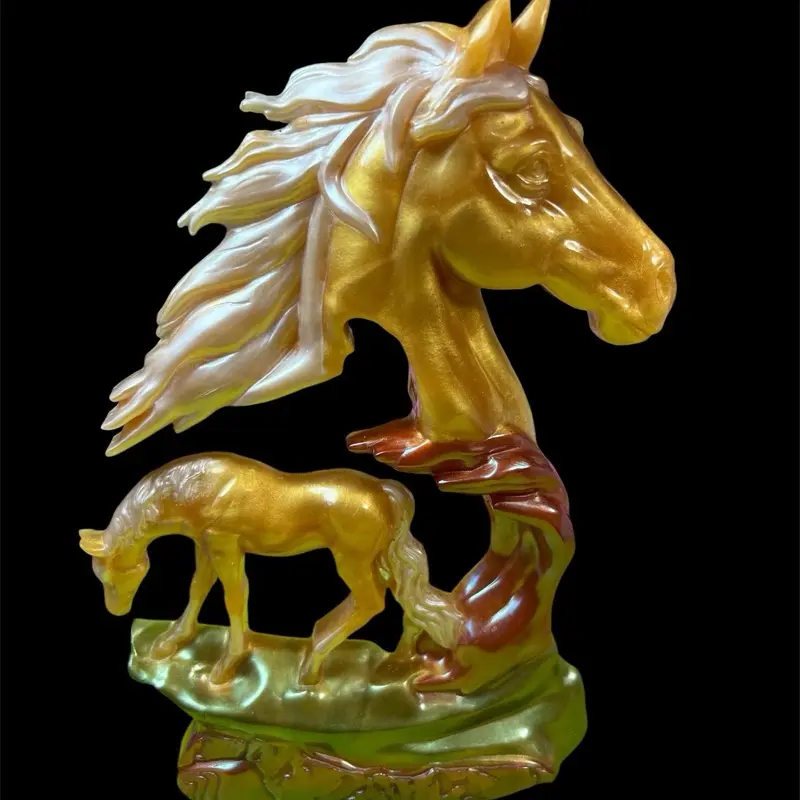 Resin Horse Statue, Decorative Desktop Ornament for Home Living Room Shelf Display