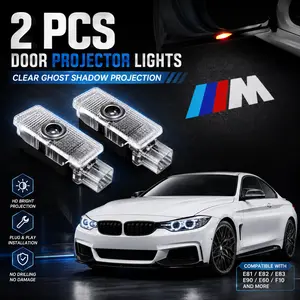 2Pcs Car fade Door Welcome Lights, LED Puddle Projector Ghost Shadow Lamp Compatible with BMW E81 E82 E83 E90 E60 F10, Plug and Play Replacement door light