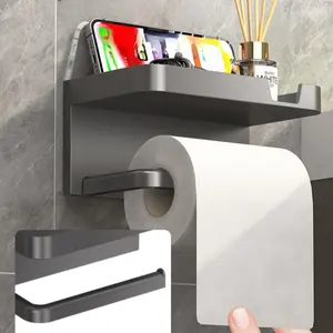 Toilet Paper Holder, Plastic Storage Rack, Kitchen Towel Holder, Condiment Bottle, Roll Toilet Paper Holder - Space-Saving Storage Rack with Toilet Manager Holder Easy-to-Install Bathroom Rack, Bathroom Organizer