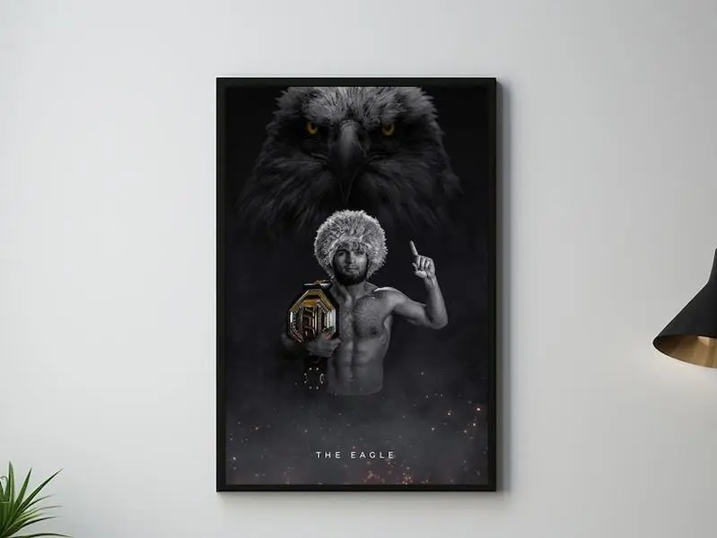 Khabib Nurmagomedov, Poster, UFC Poster, Poster Ideas, Fighter Poster, Athlete Motivation, Wall art Decor