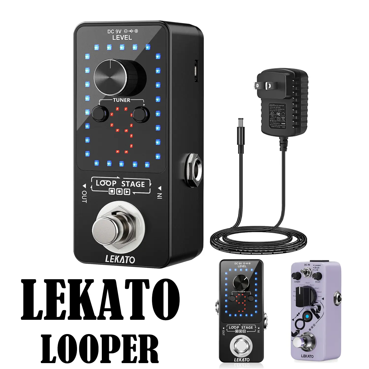 【CRAZY DEAL】 LEKATO Looper Electric Guitar Effects Pedal,9 Loops 40 minutes Record Time,Guitarist Must Have,Electric Bass Guitar Loop Station,w/ USB C