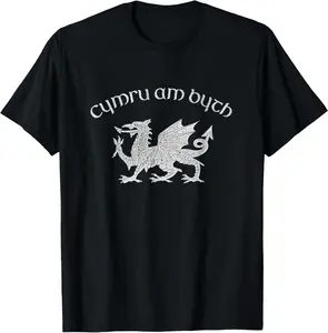 100% Cotton Unisex Wales, Red Welsh Dragon, Cymru Am Byth tshirt - Welsh Pride T-Shirt