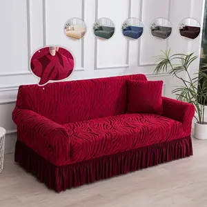 Integrated Stretch Skirt Sofa Couch Covers - Suitable for All Seasons, Machine Washable and Hand Washable, Pet Scratch Resistant, Stain Resistant, Non-Slip Integrated Wrap Design, Suitable for Living Room Sofa