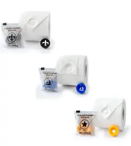 BURU SOLUTIONS Toilet Paper Stamp Elegant Voyage Trio (3 Pack) - Add a Unique Personal Touch to Your Bathroom Decor! Ideal for Housekeeping, Hotels, Rentals, Home Staging Decor