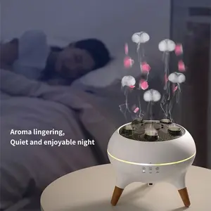 Flame Air Humidifier Dynamic Jellyfish Aroma Diffuser with Colorful Gradient Ambient Lights Remote Control Aromatherapy Diffuser