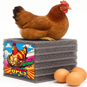 6 Pack Nesting Pads for Chicken Coop, Chicken Nesting Pads 10×10 Inch, Chicken Laying Mats, Washable & Reusable Nesting Box Liners for Chickens Coop (10” x 10”)