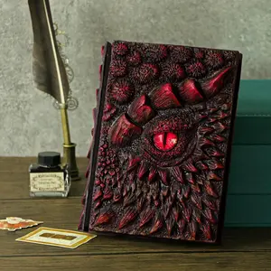 3D Dragon Eye Design, 1 Count Vintage Dragon Eye Handmade Travel Journal, Drawing Sketchbook, Art Sketchbooks for Office Stationery & Supplies