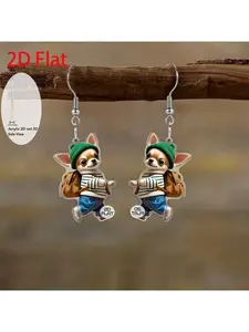 endorsed small dog bag, happy travel pendant earrings, fashionable accessories, party gifts, holiday gifts for family and friends