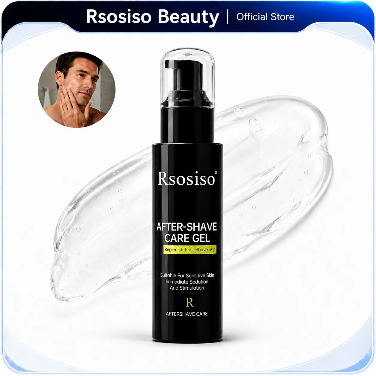 Rsosiso After Shave Care Gel 118ML | Cooling Facial Gel For Men Post Shaving Routine With Lightweight Moisture Care Helps Comfort Skin Feel Reduce Dry Feeling And Refresh Appearance Easy Daily Grooming Essential For Bathroom Home Travel Use
