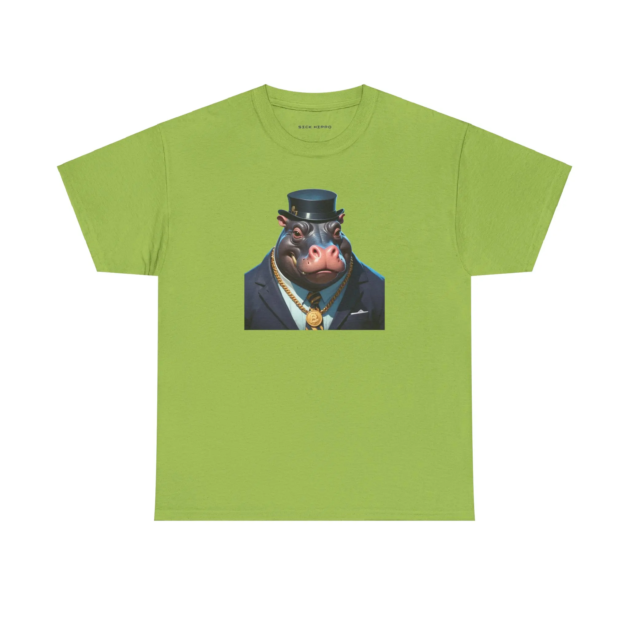 Vintage Dapper Hippo Graphic Tee, Unisex Business Mobster T-Shirt by SICKHIPPO, Hipster Animal Shirt, Retro Cotton Tee, Cool Animal Apparel