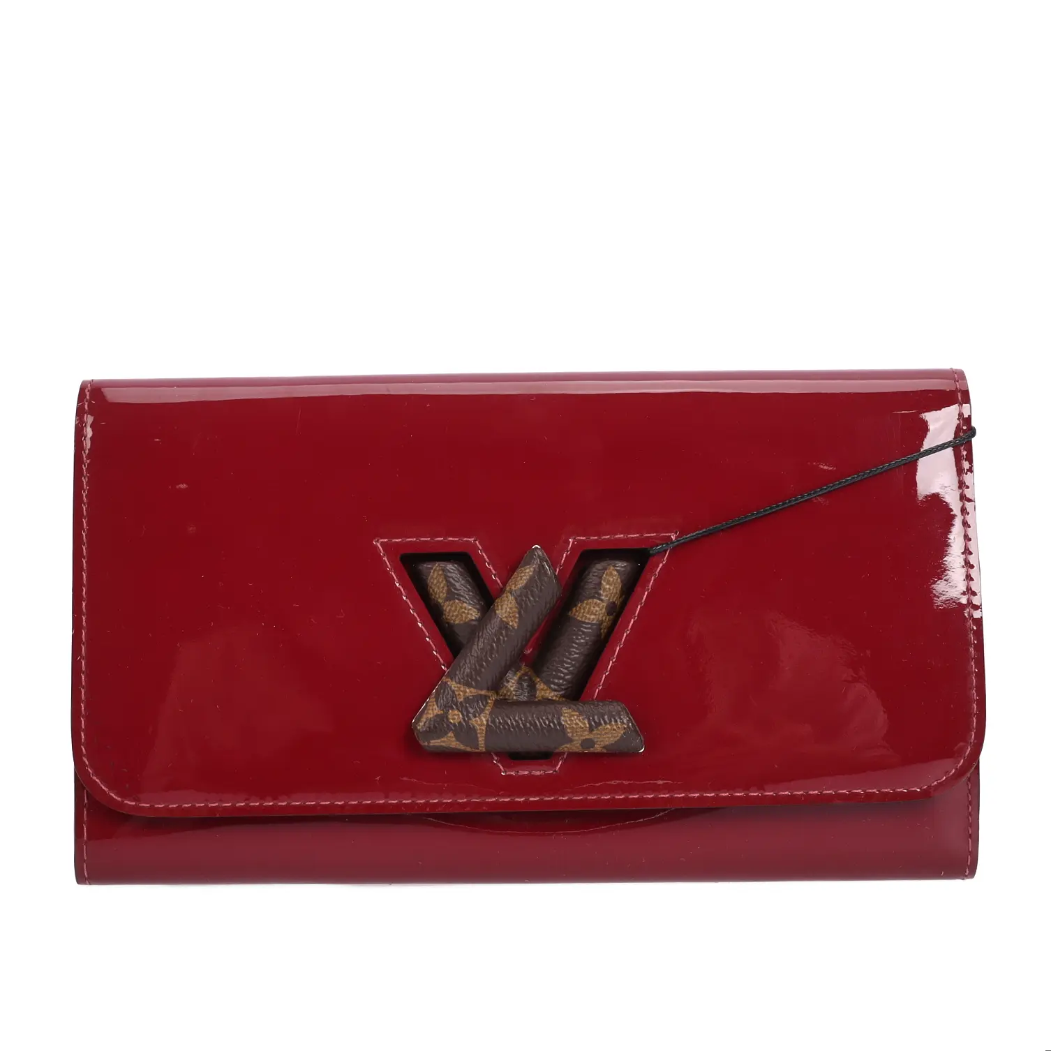 Pre-owned Louis Vuitton Patent Leather Wallet Twist Deep Fuchsia 40870388