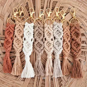 Handmade Braided Rope Knot Keychain Single Piece Portable Bag Charm Stylish Durable Lightweight Accessory For Backpack Purse Daily Carry & Gift Use