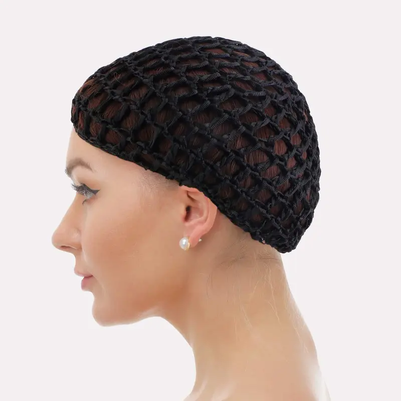 Pure Color Crochet Elastic Handmade Hair Band, Women's Hair Net Hat, Sleep Cap, Bath Cap, Pure Color Hair Protection Cap, Adjustable Hair Bonnet, Hair Care Cap, Bonnets For Sleeping