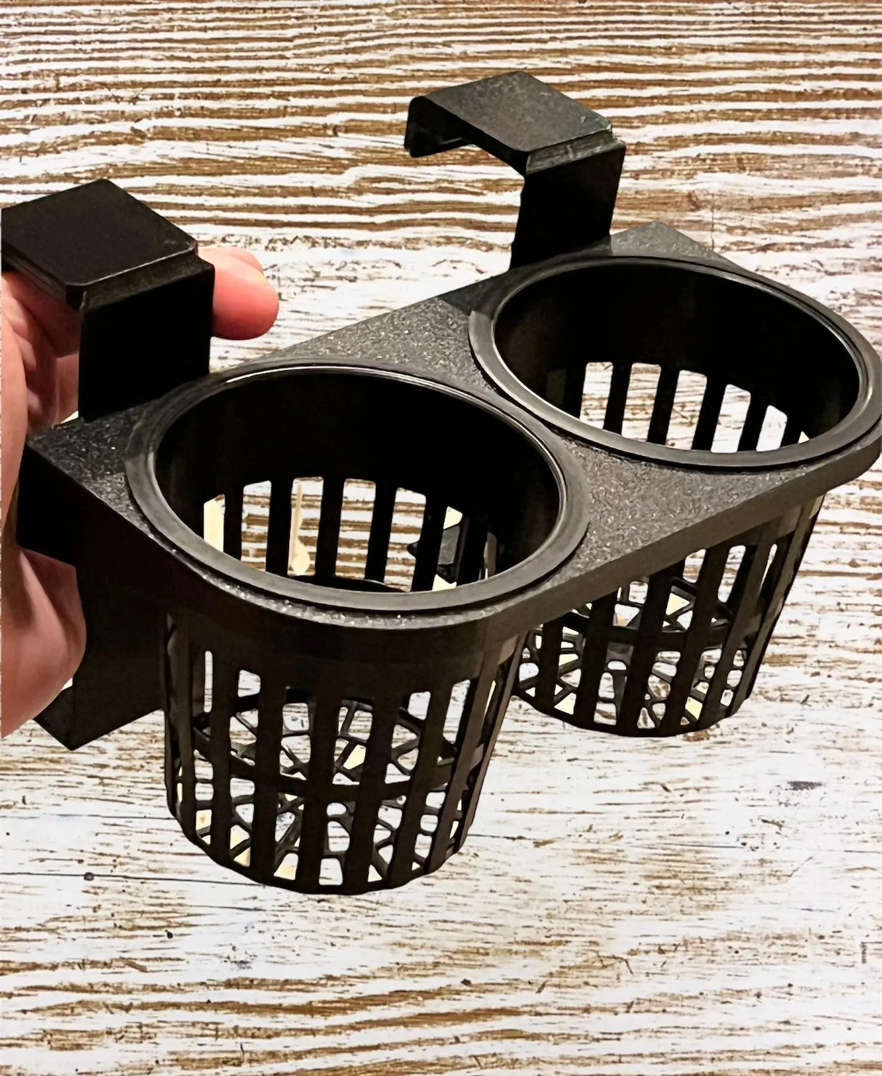 Poth-O-Carry® Diptych - Dual net pot holder for your aquarium